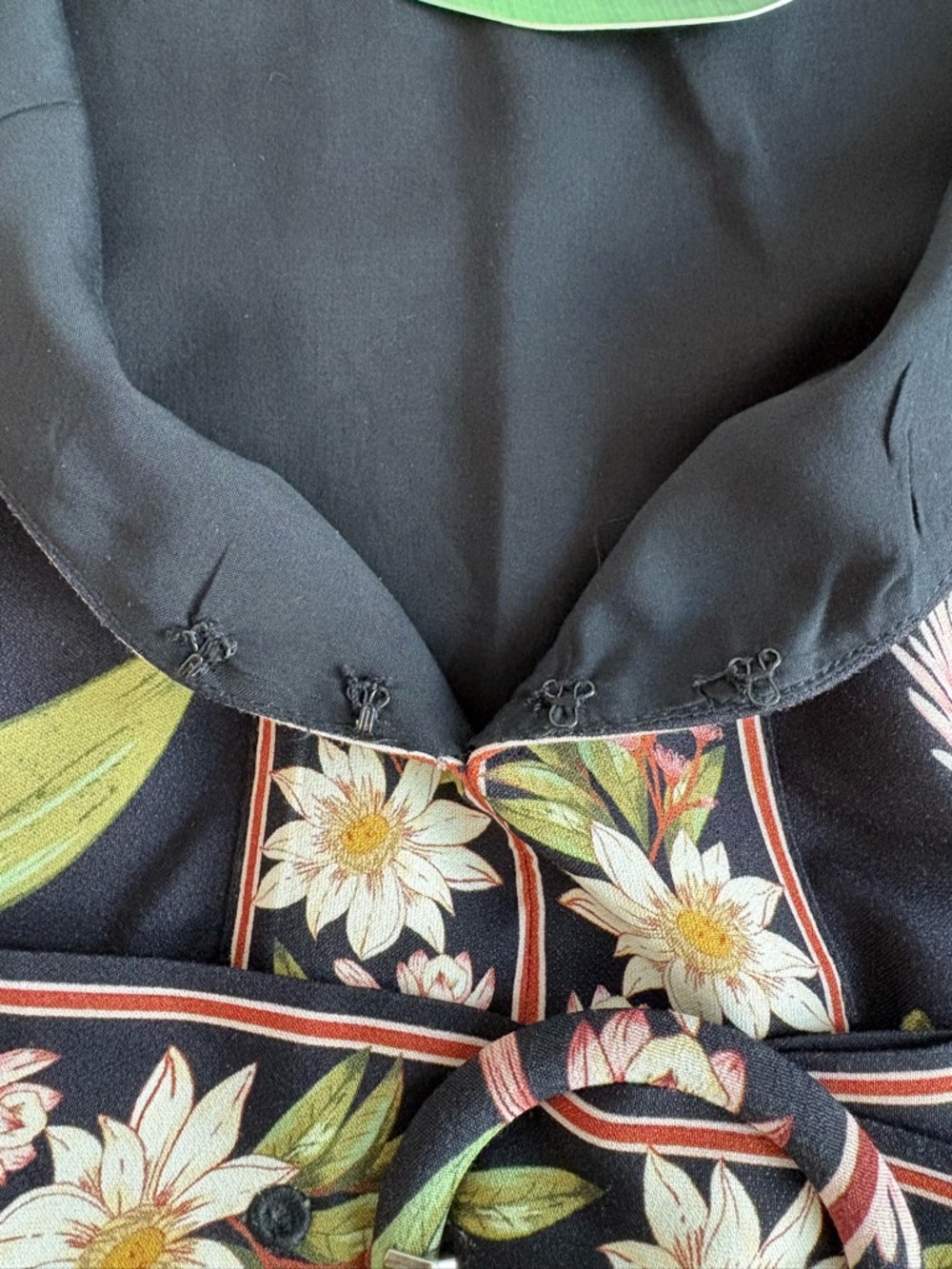 Farm Rio Surreal Flowers Black Long Sleeve Mini Dress - Picture 7 of 15